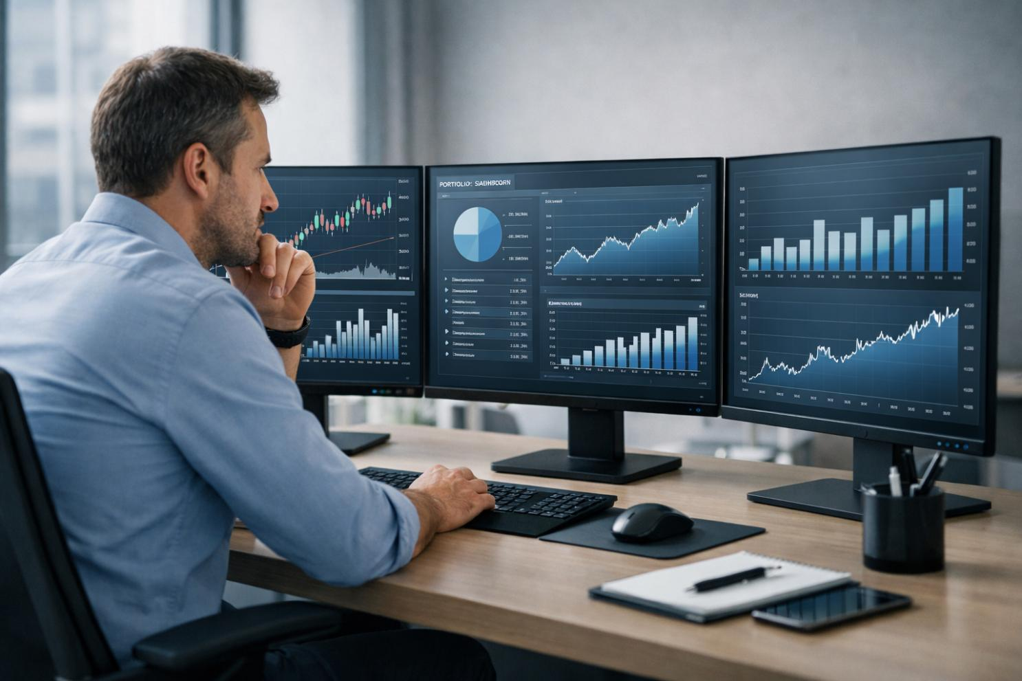 Trading and market data on a screen