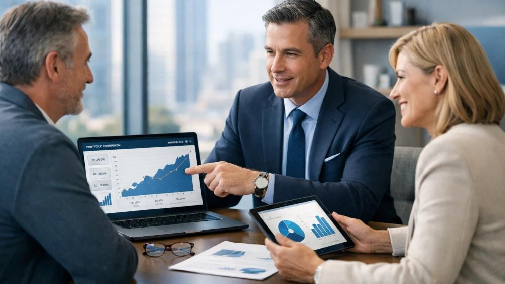 Business growth strategy meeting around a table